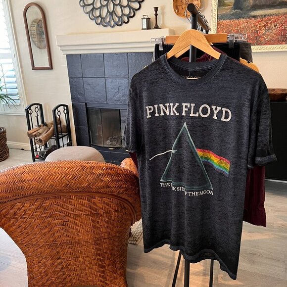 Pink Floyd T-Shirt Mens Size Large The Dark Side of the Moon Navy Band Music - Picture 15 of 15